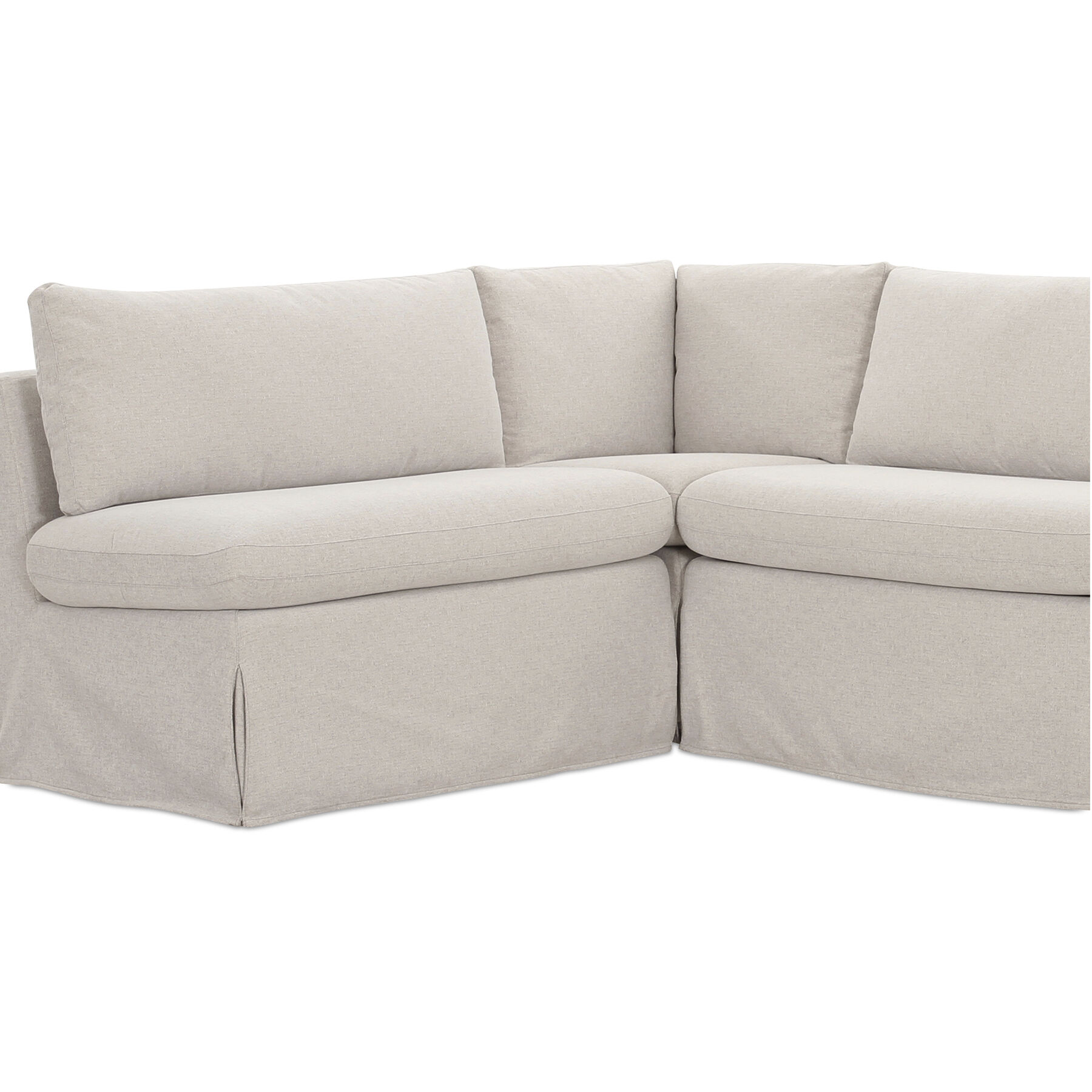 Fable Beige Slipcover Dining Banquette, L-Shape